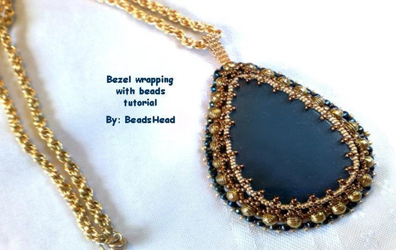 Beaded necklace Tutorial agate pendant image 1