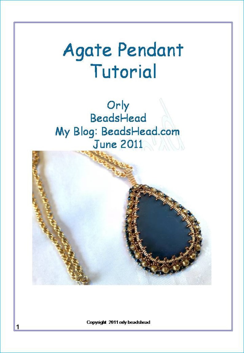 Beaded necklace Tutorial agate pendant image 2