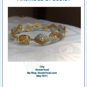 Step-by-Step pdf Tutorial Rhombus delicate bracelet beadwork