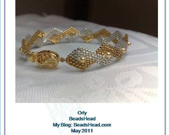 Step-by-Step pdf Tutorial Rhombus delicate bracelet beadwork