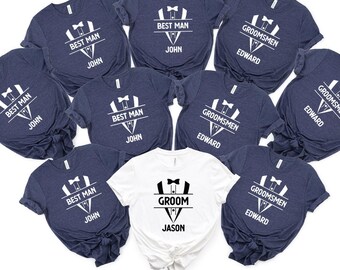 Custom Groomsmen Shirt Gift for the Wedding or Bachelorette Party, Groom and his Team Squad Shirts, Best Man, Groomsmen Proposal T Shirts