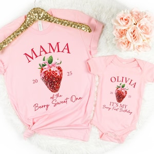 Berry First Birthday Matching Family Shirts: Strawberry Party Tees