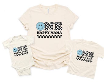 One Happy Dude 1st Birthday Matching Family Shirts