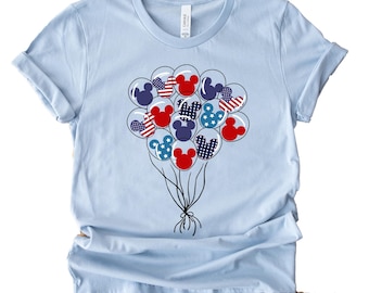 Mickey Balloon US Flag Shirt, Disney Happy 4th of July Shirt, Disneyland USA Happy Independence Day 1776, Disney Family Trip, America Shirt