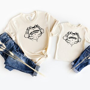 Matching Super Dad & Sidekick T-Shirts: Father and Son Gift