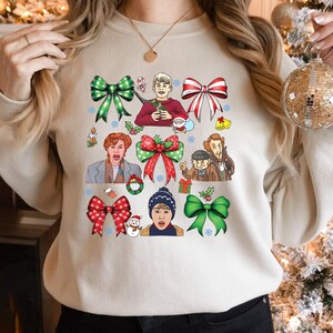 Coquette Bow Home Alone Christmas Sweatshirt - 90’s Comedy Movie Tee