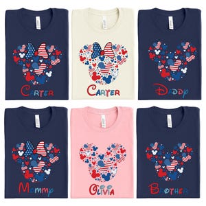 Custom Disney Mickey and Minnie 4th Of July Shirt, Fourth of July Family Disney Shirts, 4th of July Minnie Mickey Shirt,  Couple Shirt