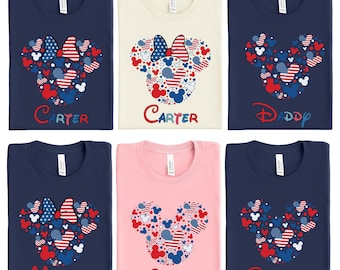 Custom Disney Mickey and Minnie 4th Of July Shirt, Fourth of July Family Disney Shirts, 4th of July Minnie Mickey Shirt,  Couple Shirt