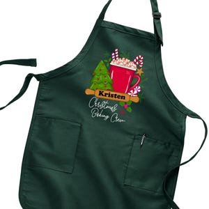 Personalized Christmas Baking Crew Apron, Custom Christmas Apron, Christmas Lights Apron, Cookie Apron, Christmas Gift
