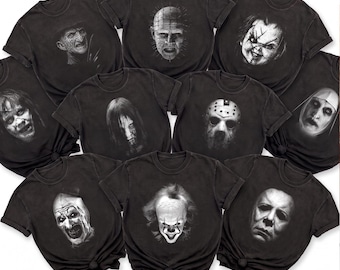 Retro Horror Movie Characters Halloween Shirts, Matching Murders Halloween Party Sweatshirt