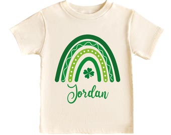 Personalized St. Patrick's Day Kids Shirt: Shamrock Rainbow Outfit