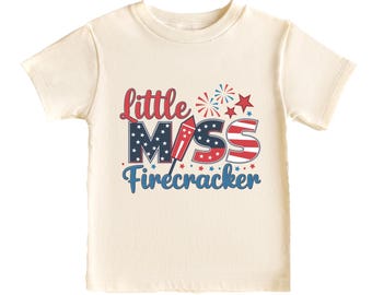 Little Miss Firecracker Shirt: 4th of July Patriotic Tee