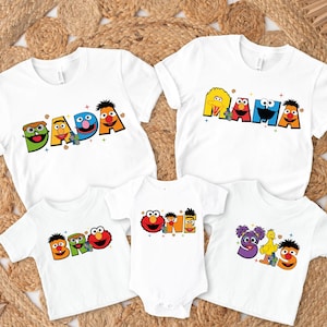 Character Family Birthday Shirts, Custom Sesame Birthday, Matching Family Birthday T-shirt, Toddler Birthday Tee, First Second Birthday