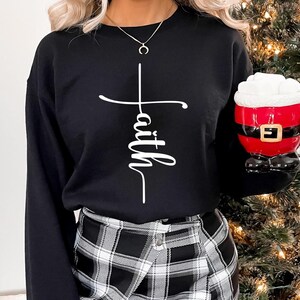 Faith Sweatshirt, Faith Cross Shirt, Christian Gift, Faith Gift, Christian Shirt, Love and Grace Shirt, Believe Shirt, Vertical Cross