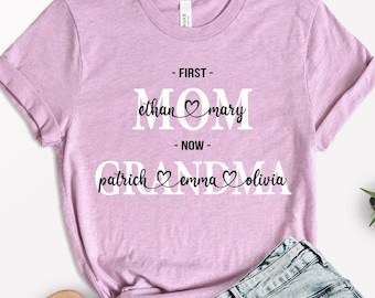 Personalized Grandma Shirt: Custom Kids & Grandkids Names