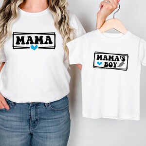Boy Mama and Mama&#39;s Boy Matching Shirt, Matching Mommy and Me T-Shirt, Mother’s Day Gift Shirt, Mom Boy Toddler Tee, Mommy & Baby Bodysuit