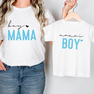 Boy Mama and Mama&#39;s Boy Matching Shirt, Matching Mommy and Me T-Shirt, Mother’s Day Gift Shirt, Mom Boy Toddler Tee, Mommy & Baby Bodysuit