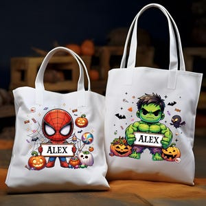 superhero halloween totebag