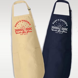Personalized Retro Pizza Apron: Custom Pizzeria Chef Gift