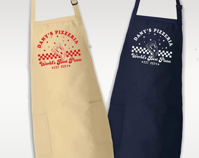 Personalized Retro Pizza Apron: Custom Pizzeria Chef Gift
