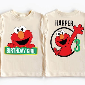 Custom Name Elmo Birthday Boy/Girl Shirt, Birthday Boy T-shirt, Abby Birthday Girl Tee, Cookie Monster Baby Outfit, Personalized Toddler Tee