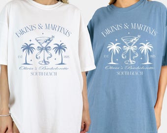 Bikinis and Martinis Bachelorette Party Shirt, Custom Location Bachelorette, Comfort Colors Final Fiesta Bach Club,  Bachelorette T-Shirts