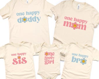 One Happy Girl 1st Birthday Outfit: Groovy Family Matching Shirt