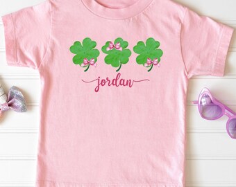 Personalized St Patrick's Day Baby T-Shirt: Lucky Shamrock Clover Outfit