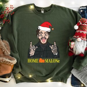 Home Malone Christmas Sweatshirt: Funny Ugly Holiday Sweater