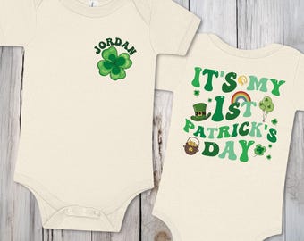 Personalized St Patrick's Day Baby Bodysuit: Lucky Shamrock Outfit