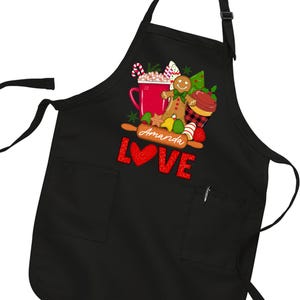 Personalized Christmas Apron, Custom Christmas Apron, Christmas Lights Apron, Cookie Apron, Christmas Gift