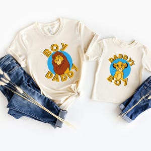 Boy Daddy & Daddy&#39;s Boy Shirt, Father and Son T-Shirts, Daddy and Baby Outfit, Daddy and Me Shirt, Father&#39;s Day Gift, Cute Lion tee