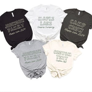 Custom Camping Shirts, Family Camp T-Shirt, Friends Camp Tee, Matching Kids Women Boys Girls Baby, Cousin Crew, Mountain Vacation Shirts