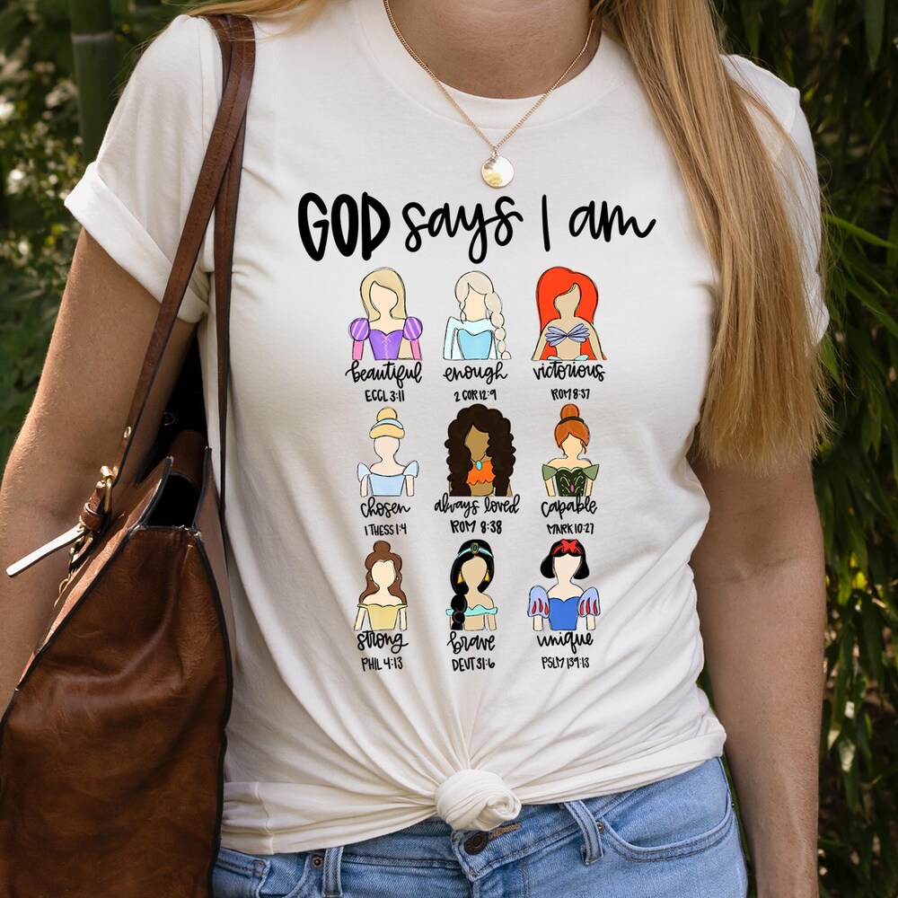 Christian Shirt God Says I'M Beautiful Enough Shirt, Bible Verse Shirt, Faith Shirt, Princess Shirt, Princesses Shirt, Christian Shirt, Religious Shirt Ariel Shirt Men Women Realtorgift