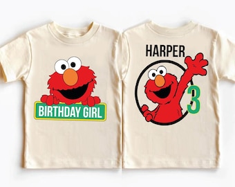 Personalized Elmo, Abby, Cookie Monster Birthday Shirt