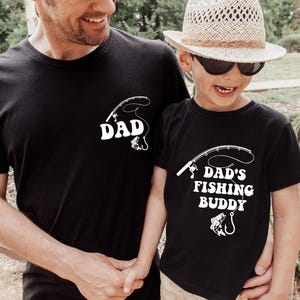 Dad&#39;s Fishing Buddy Shirt, Dad and Kids Matching Shirts, Dad and Son Fish Shirts, Dad and Me Tshirt, Fathers Day Gift, Dad Son Matching Tees