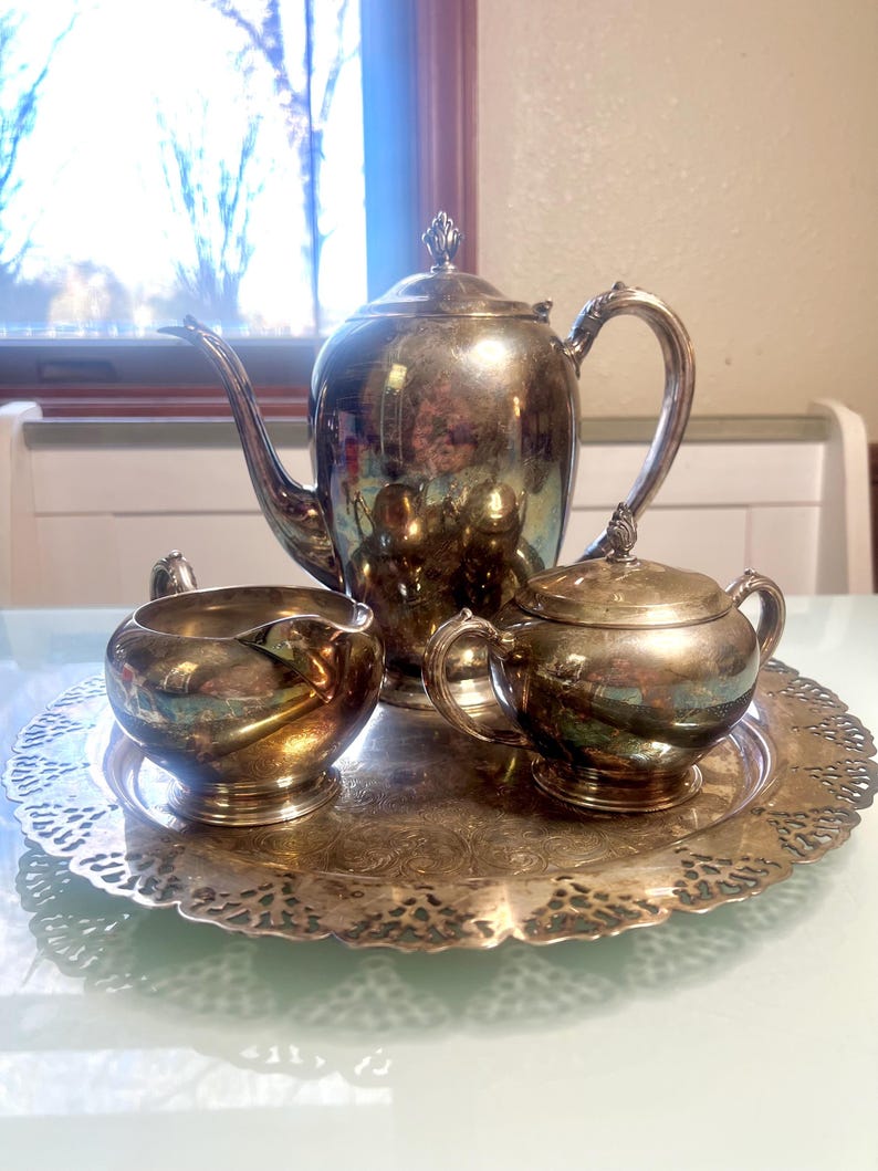 Vintage 13inch Silver Tray/serving Plate With Home Decorators, Inc