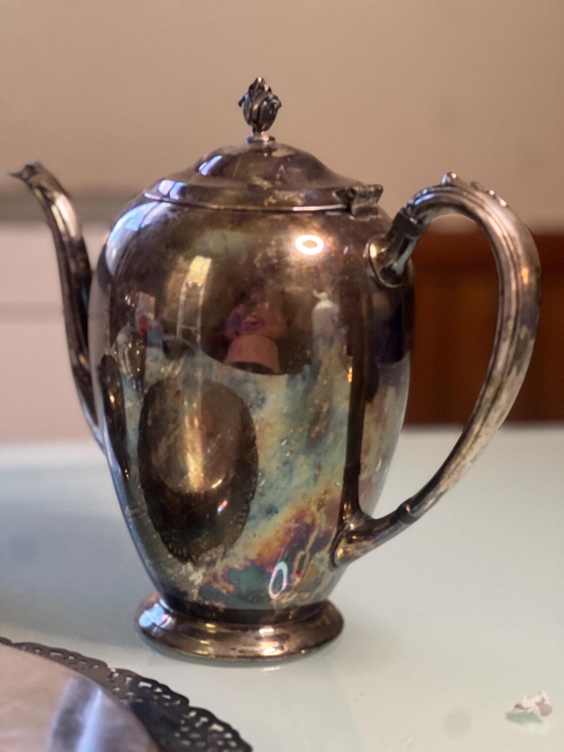 Vintage 13inch Silver Tray/serving Plate With Home Decorators, Inc