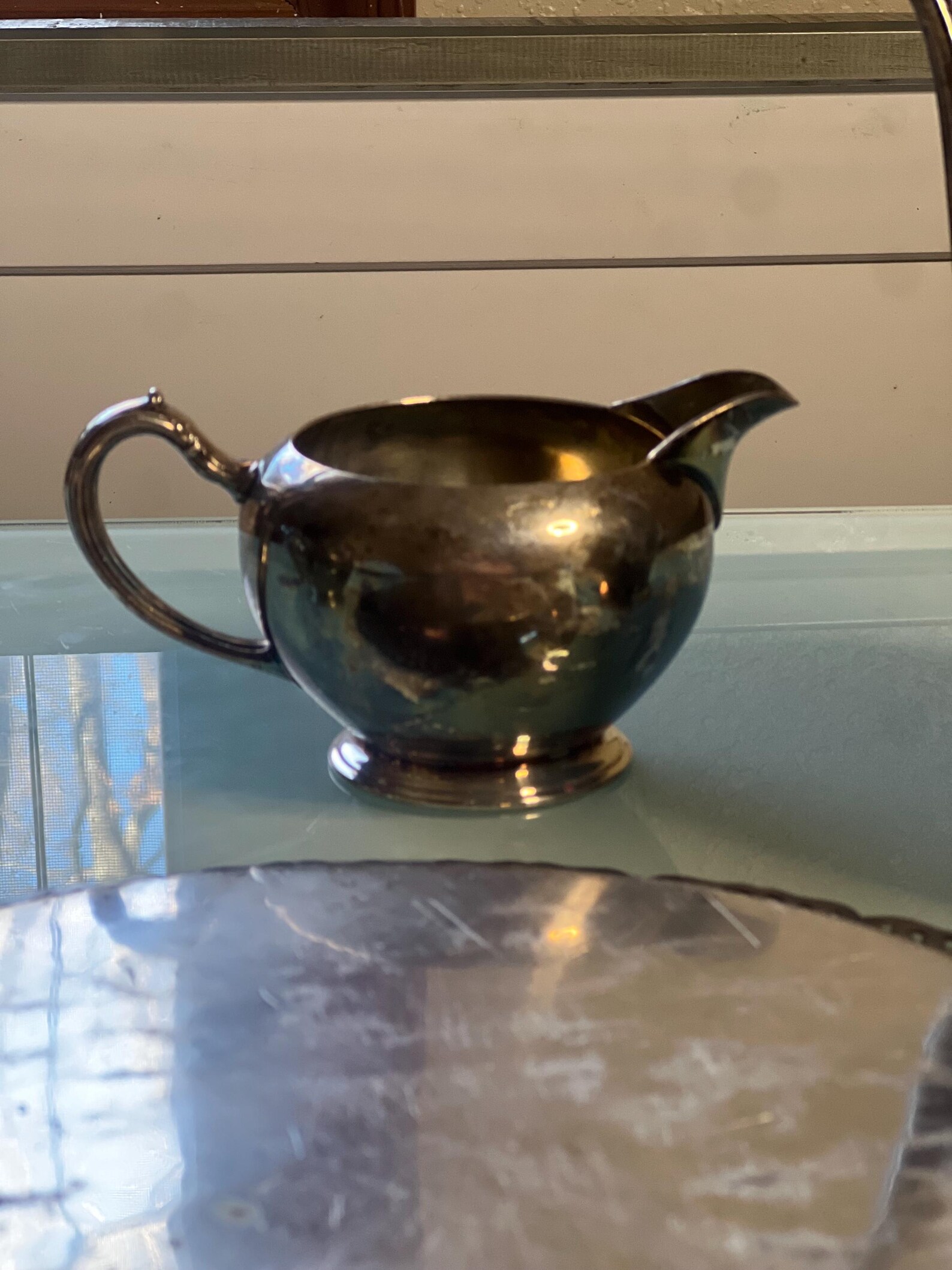 Vintage 13inch Silver Tray/serving Plate With Home Decorators, Inc