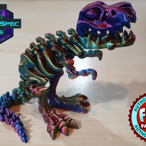 3D Printed Skeleton T-Rex Dinosaur: Articulated Flexi Factory Design