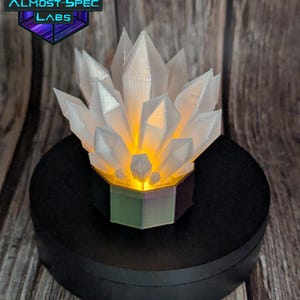 3D Printed Crystal LED Light: Fantasy Tabletop Gem Lamp