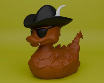 Pirate Duck with Eye Patch & Hat, 3D Printed Collectible Figurine, Jeep Duck