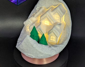 Village on the Moon, 3D Printed LED Tealight Holder