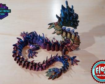 3D Printed Imperial Serpent Dragon: Large Articulated Flexi Toy