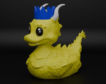 Royal Duck met kroon, 3D-geprint verzamelfiguur, Jeep Duck