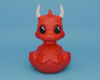 Estatueta de Pato Dragão impressa em 3D, item de colecionador.