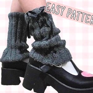 Knit Leg Warmer Pattern for Beginners Easy Tutorial (ADJUSTABLE)