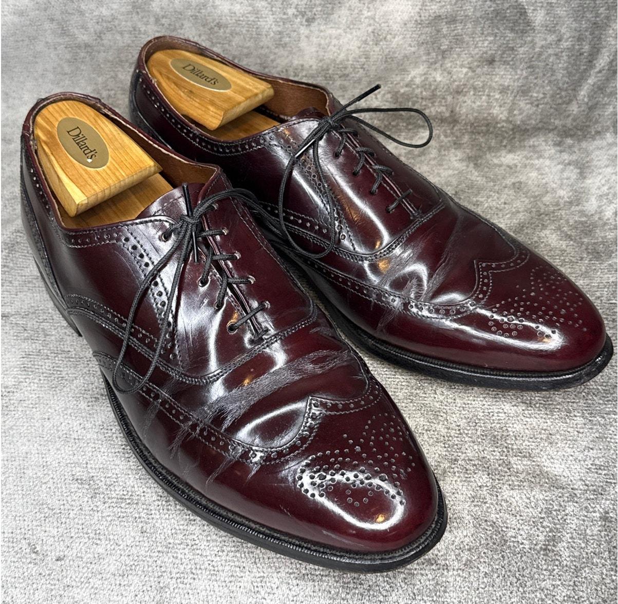Bostonian Men\'s Stress Relief Design Burgundy Wingtip Balmoral Oxford Shoes 8.5 Bostonian Burgundy Wingtip Oxfords Foot Saver Full Leather  main image 3