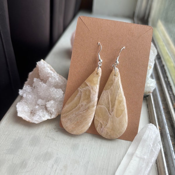 Polymer clay faux dirty quartz earrings | handcrafted dangle quartz earrings | faux crystal | DIRTY QUARTZ COLLECTION