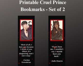 Bladwijzers Cruel Prince: Cardan en Jude (digitale pdf-afdruk)